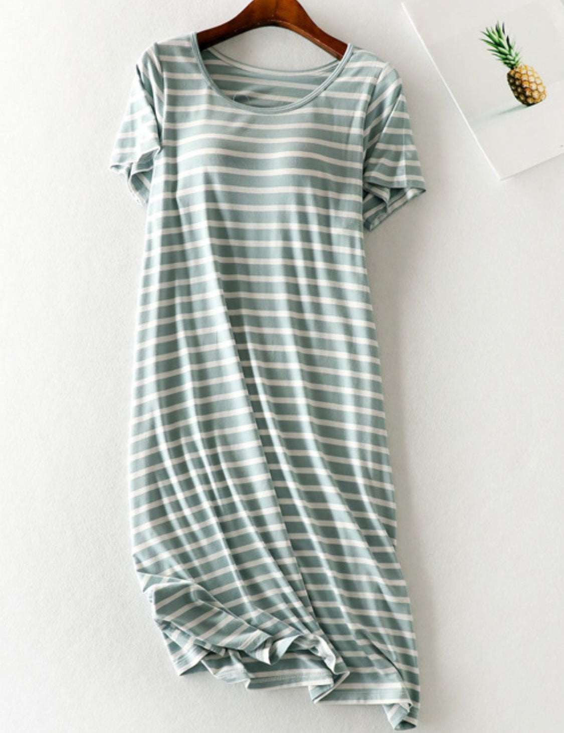 Striped Round Neck Short Sleeve Dress