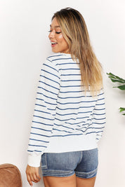 Double Take Striped Long Sleeve Round Neck Top