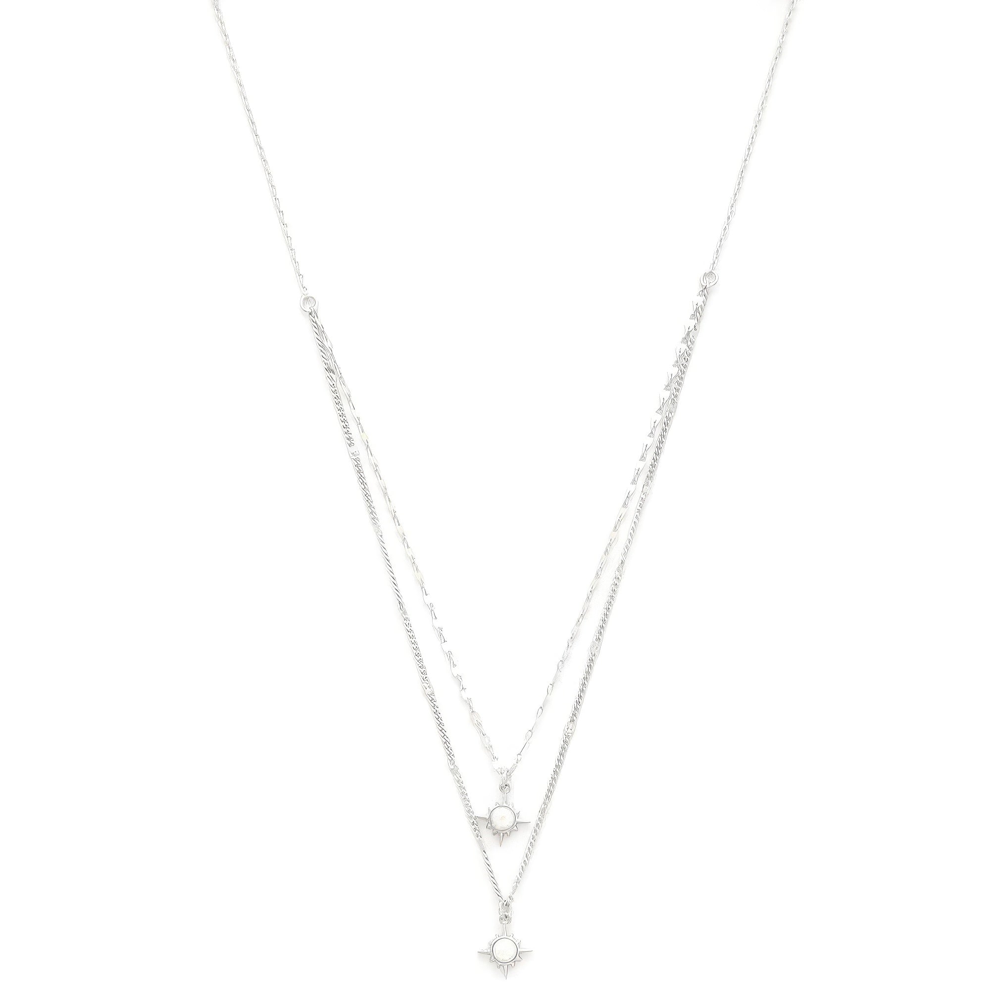 Double Star Crystal Layered Necklace